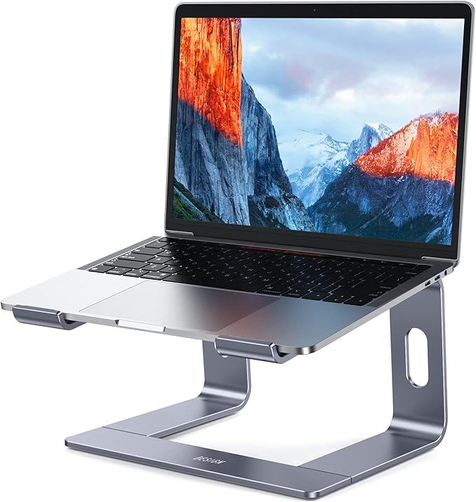 BESIGN LS03 Aluminum Laptop Stand, Ergonomic Detachable Computer Stand, Notebook Holder, Laptop Mount Compatible with Air, Pro, Dell, HP, Lenovo More 10-15.6" Laptops, Space Gray