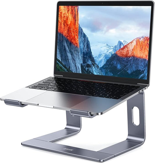 BESIGN LS03 Aluminum Laptop Stand, Ergonomic Detachable Computer Stand, Notebook Holder, Laptop Mount Compatible with Air, Pro, Dell, HP, Lenovo More 10-15.6" Laptops, Space Gray