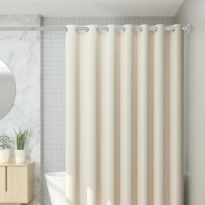 CorkLatta Silver Shower Curtain Rod 31 to 104 Inch,1 Inch Diameter Adjustable Spring Tension Curtain Rod No Drilling Stainless Steel Telescoping Rod,No Rust