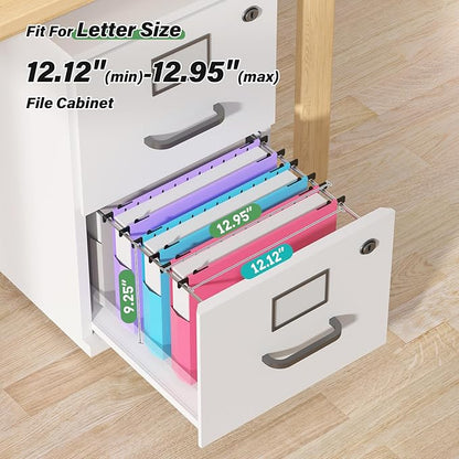 Plastic Hanging File Folder Letter Size,Heavy Duty 2" Expandable File Folder with Tabs,12 Pack Reinforced Expanding Hanging Folder,File Cabinet Folders,Extra Capacity,Hanging Organizer for Home Office