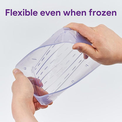 Twist-Release Freezer Containers,24 Pack Flexible When Frozen | Anti-Break, BPA-Free, Stackable | Made in Korea