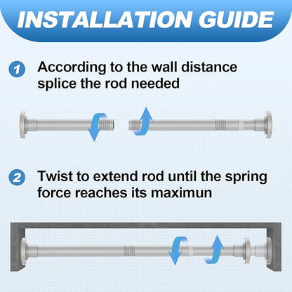 CorkLatta Silver Shower Curtain Rod 31 to 80 Inch,1 Inch Diameter Adjustable Spring Tension Stainless Steel Telescoping Rod,Easy Install,No Rust