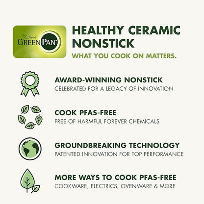 GreenPan Swift Healthy Ceramic Nonstick, 10" Frying Pan Skillet, Stainless Steel Handle, PFAS-Free, Dishwasher Safe, Oven Safe, Black
