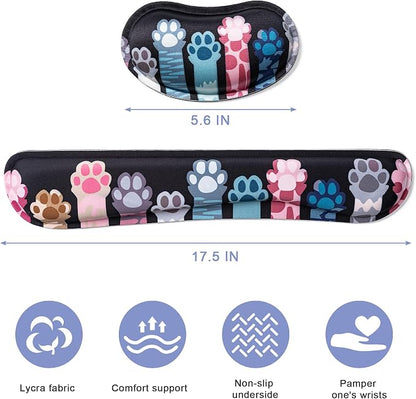 Hoewina Keyboard Wrist Rest,Ergonomic Wrist Rest,Superfine Fabric and Gel Memory Foam Wrist Pad for Computer Keyboard for Easy Typing & Pain Relief, Suitable for Office, Family, Outdoor, Cat Paw Style