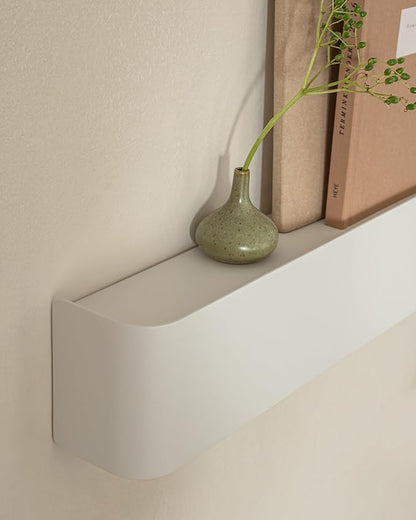 Kazai.® Coat Rack Wall Mount with Shelf 'Tone' | Modern Design Coat Hanger with Hidden Hooks and Storage | Hat Rack with Shelf in Metal | Wall-Mounted Purse Organizer | White
