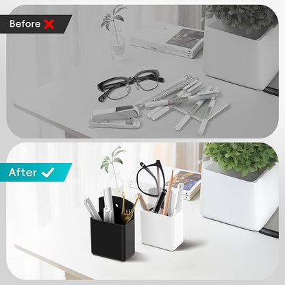 DRQ 2pc Adhesive Remote Control Holder, Wall Mount TV Controller Holder, TV Remote Organizer, Wall Pen Holder Desk Accessories Storage for Home Office School, White