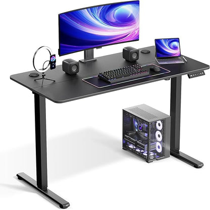 Electric Standing Desk Adjustable Height 48 x 24 Inch, Sit Stand Desk, Stand up Desk for Home Office, Computer Workstation (Spliced Desktop,Black)