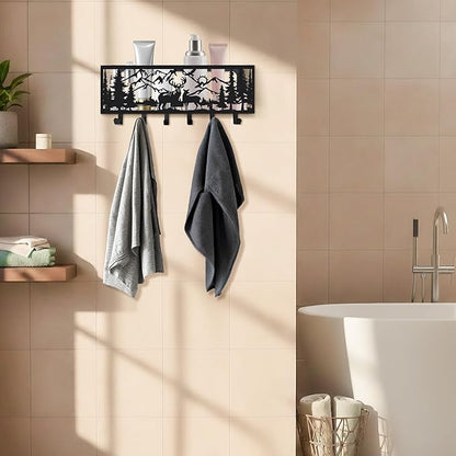 Deer Metal Wall Mail Organizer Wall Mounted Key and Mail Holder Mail Basket Hanging Mail Sorter and Key Organizer for Entryway Bedroom Bathroom Kitchen