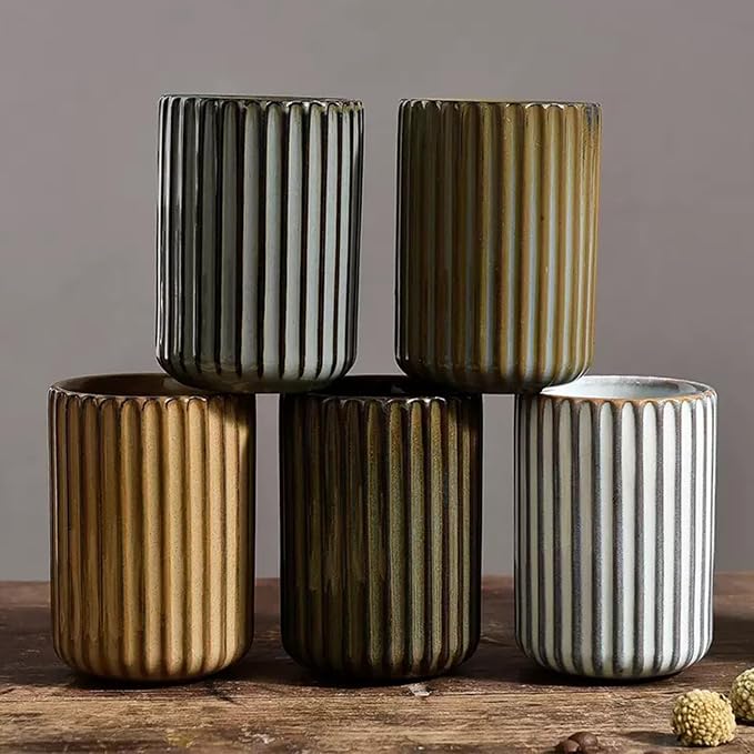 Ceramic Toothbrush Holder for Bathroom, Ceramic Toothbrush Cup, Toothpaste Organizer for Bathroom Countertop, Bathroom Storage Organizer, Kiln Transformation Cup (Green)