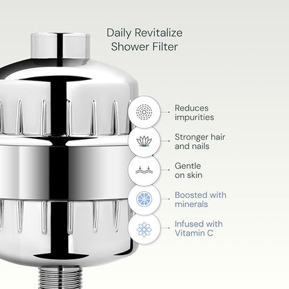 Aquabliss High Output Revitalizing Shower Filter - Reduces Dry Itchy Skin, Dandruff, Eczema, and Dramatically Improves The Condition of Your Skin, Hair and Nails - Brushed Nickel (SF100-BN)