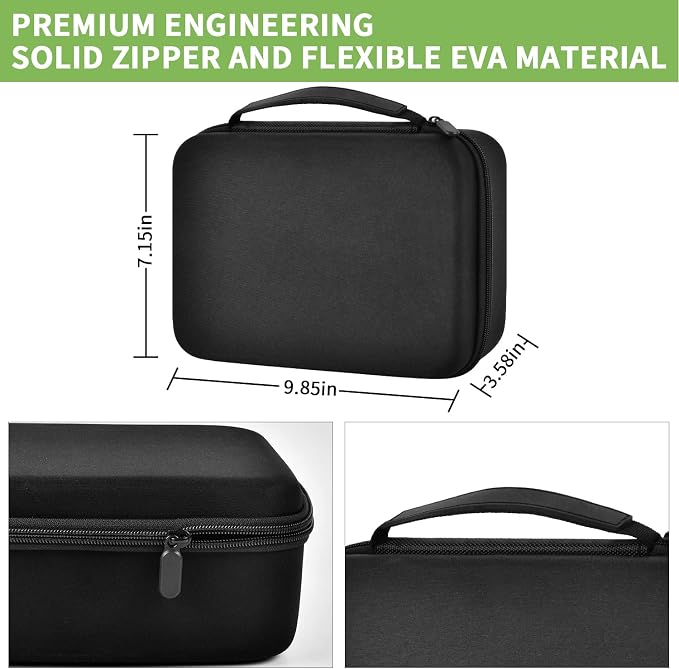 Case Compatible with DYMO LetraTag LT-100H Handheld Label Maker Machine, Holder for Labeler Makers Printer Machine & Labeling Tapes Refills, with Mesh Pocket for Accessories- (Black Sponge)