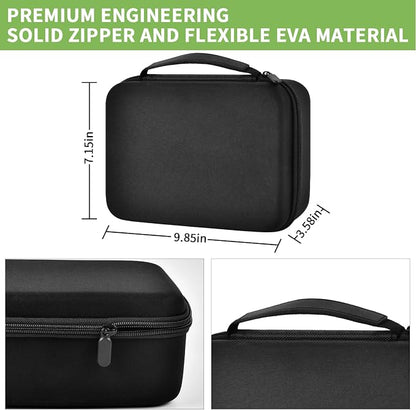 Case Compatible with DYMO LetraTag LT-100H Handheld Label Maker Machine, Holder for Labeler Makers Printer Machine & Labeling Tapes Refills, with Mesh Pocket for Accessories- (Black Sponge)