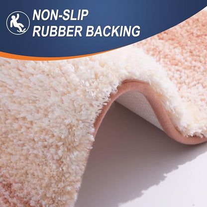 OLANLY Bathroom Runner Rugs Mat 59x20, Extra Soft Absorbent Microfiber Bath Rugs, Rubber Backing, Quick Dry, Washable Long Bath Mats for Bathroom Floor, Tub and Shower, Home Decor Accessories, Peach