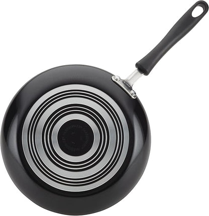 Farberware Cookstart DiamondMax Nonstick Cookware/Pots and Pans Set with Glass Lids, Dishwasher Safe, Includes Baking Pan and Kitchen Cooking Tools, 15 Piece - Black
