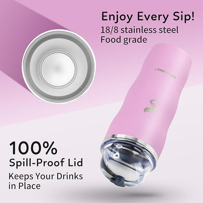 20Oz Insulated Tumbler With Straw And Lid, Stainless Steel Coffee Cup, Double Wall Vacuum Travel Mug,Spill proof Iced Coffee Tumbler, Beach tumbler, Cherry Blossom