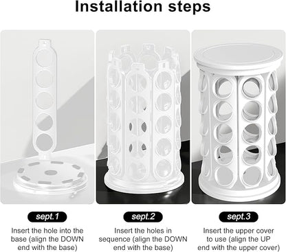 CEHNCEH K Cup Holder: Coffee Pod Carousel Organizer, Compatible with 40 Keurig K-Cup Pods, Spins 360-Degrees - Lazy Susan Platform, Home or Office Kitchen Counter Organize (Off-white)