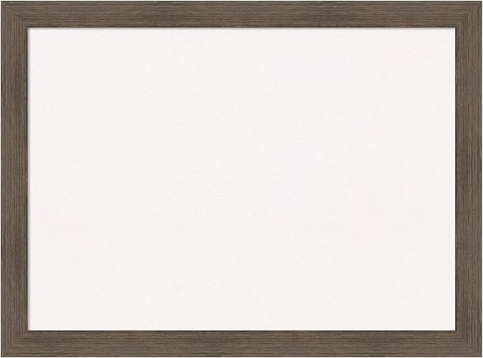 Amanti Art White Cork Board for Wall, 23x31 Vision Board with Brown Wood Frame, Medium Corkboard Office Decor for Home Organization, Rustic Farmhouse Corkboard Pinboard to display items for home