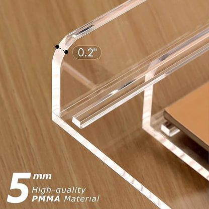 SANRUI 2 Tier Acrylic Stackable Paper Letter Tray, Vertical A4 File Desk Organizer and Accessories Sorter Tray, Clear Workspace Office Supplies Organizers, 12inx9.25inx3.42in