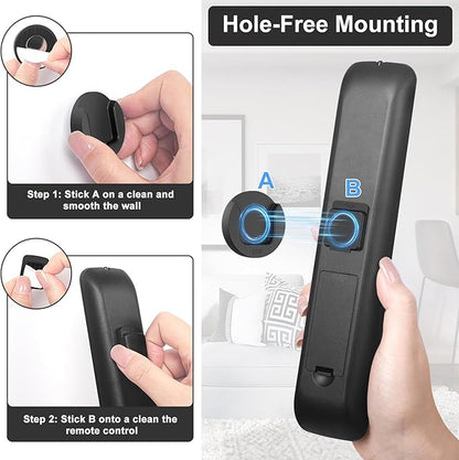 YYILIS Magnetic Remote Control Holder Wall Mount, 4 Pack TV Remote Control Holder for Fan/Air Conditioner, Self-Adhesive Bedside Caddy for TV Backside/Bedroom/Office/RV Home Organizer Storage(Black)
