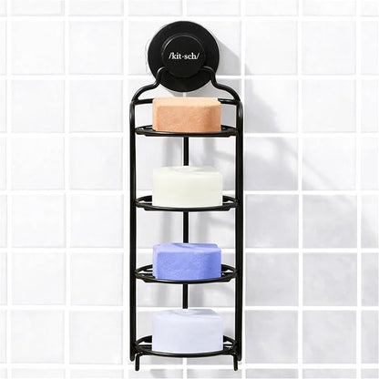 Kitsch Hanging Shower Caddy with Suction Cup – Self-Draining Bar Soap Holder & Shower Caddy for Shampoo Bars, Conditioner Bars & Soap – Rust Proof, Eco-Friendly, Wall Mount or Free-Standing Organizer