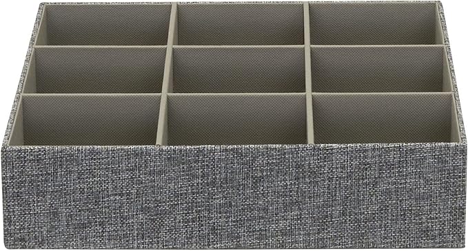 Household Essentials 3 Piece Drawer Organizers Starter Set, Customizable Inserts, Large Tray and 2 Small Trays, Graphite