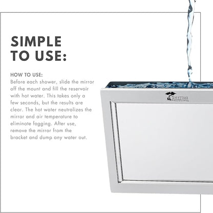 ToiletTree Products Original LED Fogless Shower Mirror with Squeegee