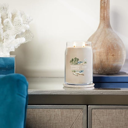 Yankee Candle Seaside Woods Scented Signature 20oz Large Jar 2-Wick Candle Over 60 Hours of Burn Time