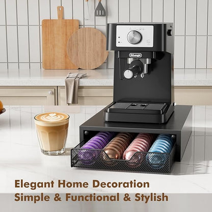 ECOLOVI Nespresso Pods Holder, K Cup Holder, Coffee Pod Holder Organizer Compatible with Nespresso Vertuo Capsules, Holds 60 Small or 40 Large Pods, Black
