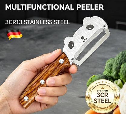Cute Panda Vegetable Peeler, Sharp Stainless Steel Fruit Peeler with Ergonomic PP Handle, Potato Peeler for Apple, Carrot, Cucumber, Funny Kitchen Gadget for Home Cooking