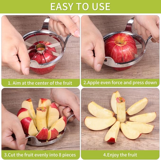 LIIGEMI Apple Slicer, 8-Slice Apple Slicer and Corer,Sharp and Sturdy,Easy to Use, Time-Saving.