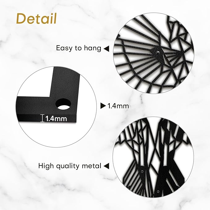 SIGNLEADER Metal Wall Art Decor Birds Dance Modern Abstract Wall Sculpture Hangings Home Decoration for Living Room, Bedroom, Bathroom, Kitchen, Outdoor - 30" Black