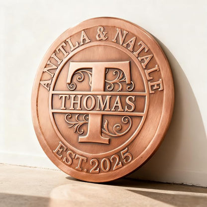 Copper Decor Metal Family Wall Decor Last Name Signs Welcome to Our Home Outdoor Wall Art Wedding Gifts Personalized Family Name Sign Anniversary Wedding Gifts for Couples 2025 Women,Wife, Parents, Housewarming