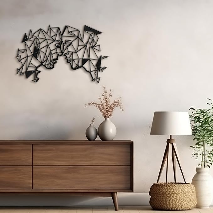 SIGNLEADER Metal Wall Art Decor Couple Secret Words Modern Abstract Wall Sculpture Hangings Home Decoration for Living Room, Bedroom, Bathroom, Kitchen, Outdoor - 18" Black