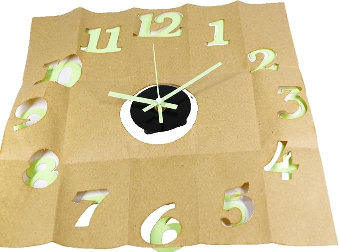 OceeK DIY Wall Clock, Fluorescence Modern Silent Non-Ticking, Battery Operated, 3D Quality Quartz Frameless Wall Closks,8-15" Round