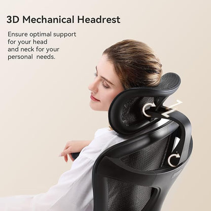 SIHOO Doro C300 Ergonomic Office Chair with Ultra Soft 3D Armrests, Dynamic Lumbar Support for Home Office Chair, Adjustable Backrest Desk Chair, Swivel Big and Tall Computer Chair Black