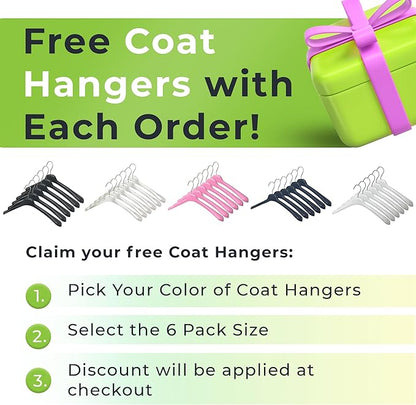 All Hung Up Hangers Plastic Coat Hangers, Clothes Hangers (White, 12pk)