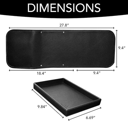 Couch Remote Caddy Control Holder Sofa Organizer with Detachable Wooden Snack Tray for Recliner Mattresses Chair Armrests with 4 Slots - 1 Large Pockets and 3 Small Pockets (Black)