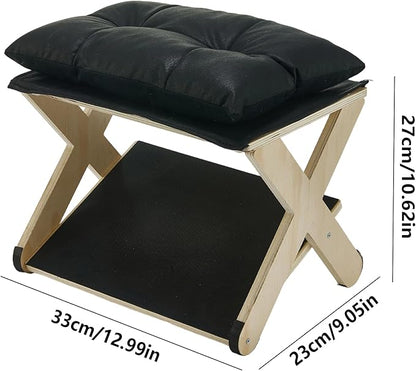 Foot Rest for Under Desk at Work, Non-Slip Wooden Under Desk Footrest, Ergonomic Foot Stools for Office Home (Black, OneSize)