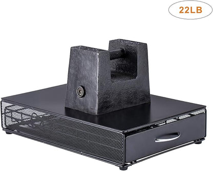 FlagShip Vertuo Pod Holder Drawer with Black Metal,Compatible for Nespresso VertuoLine Pods,Holds up to 40 Big Vertuo Pods,Smooth Pull-Out Design,Fits Under Coffee Makers (10.4''W x 15.2''D x 3.6''H)