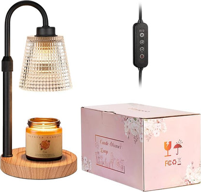 Innqoo Rustic Candle Warmer Lamp with Timer, Dimmable Candle Warmer for Jar Candles, Height Adjustable Wax Melts Warmer, Birthday Gifts for Women Mom, House Warming Gifts New Home Decor