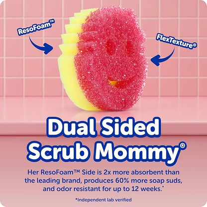 Scrub Daddy Scrub Mommy Kitchen Sponges for Dishes & Wiping Spills - Dual-Sided Dish Scrubber Sponge for Cleaning - Multi-Colored Bulk Pack - Stain & Odor Resistant (7 Count)