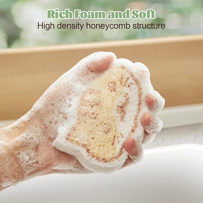 JOYMOOP Cartoon Kitchen Sponge, Non-Scratch Sponges for Dishes, Natural Cellulose Sponges for Cleaning, Reusable Sponge for Household Cleaning - 18 Pcs Mixed Pattern (Kitten, Doggy and Piggy)