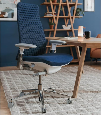 Haworth Fern Ergonomic Office Chair – Stylish and Innovative Desk Chair with Digital Knit Finish - with Lumbar Support (Deep Sea)
