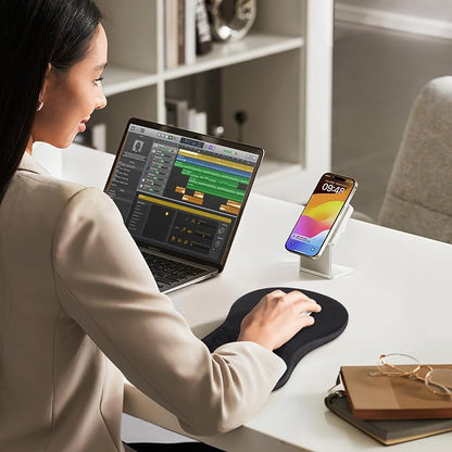 Mouse Pad with Wrist Rest, Canjoy Ergonomic Mouse Pad Computer Wrist Support with Massage Design & Non-Slip PU Base, Comfortable Mousepad for Office Desk Accessories