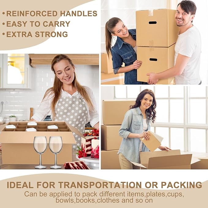 5 Sets Glass Packing Kit for Glasses and Stemware Includes Kitchen Moving Boxes Cell Divider Unit Foam Pouches Glass Packing Boxes for Moving Glasses Wine Dish(24 x 12 x 11 Inch)
