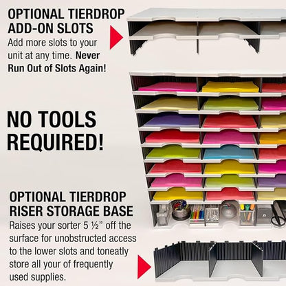 Ultimate Office TierDrop™ 40-Slot, 47 ½"w Literature, Forms, Mail and Classroom Sorter - Fully Expandable with Optional Add-On Tiers