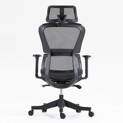 Ergonomic Office Chair with Independent Lumbar Support, Adjustable Height & 360° Swivel for Home Office Workstation (Black)