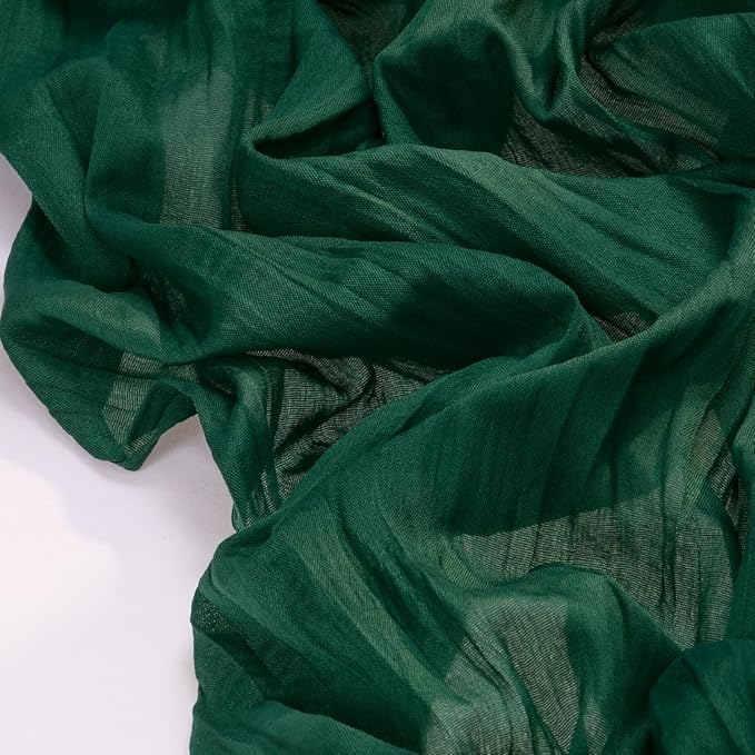 Socomi Emerald Green Cheesecloth Table Runner Valentine's Day Boho Rustic Gauze 120 inch 10FT Cheese Cloth Runner for Wedding Party Baby Shower Birthday Home Decor Holiday Decorations