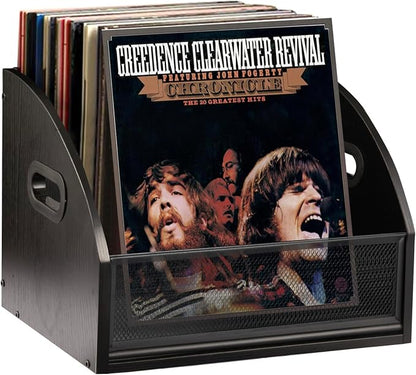 Vinyl Record Storage, Vinyl Record Album Holder, Modern Album Storage Record Case Box, Record Box Case Crate, Wooden LP Record Crate, Record Organizer for Home Decor and Collection Display