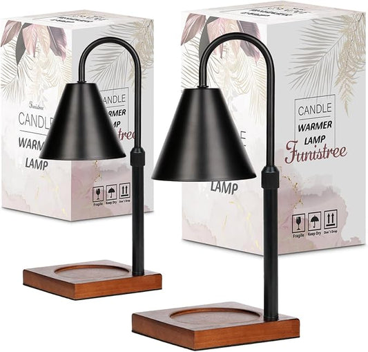 Modern Candle Warmer Lamp 2 Pack, Dimmable Candle Lamp Warmer with Timer, Mothers Day Birthday Gifts for Women Who Have Everything, Height Adjustable Candle Lamp, Cozy Living Room Bedroom Decor